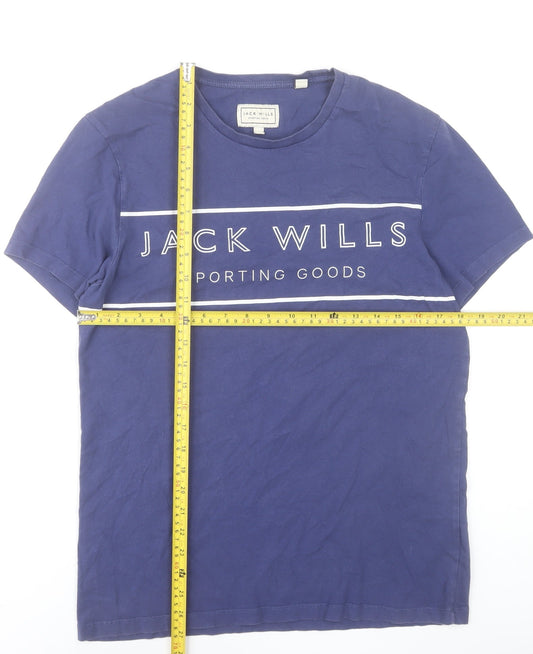 Jack Wills Men’s Blue Small Graphic Logo T-Shirt Cotton
