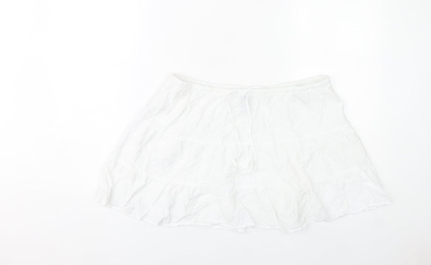 H&M Divided Women’s White Peasant Skirt Size M Viscose Blend