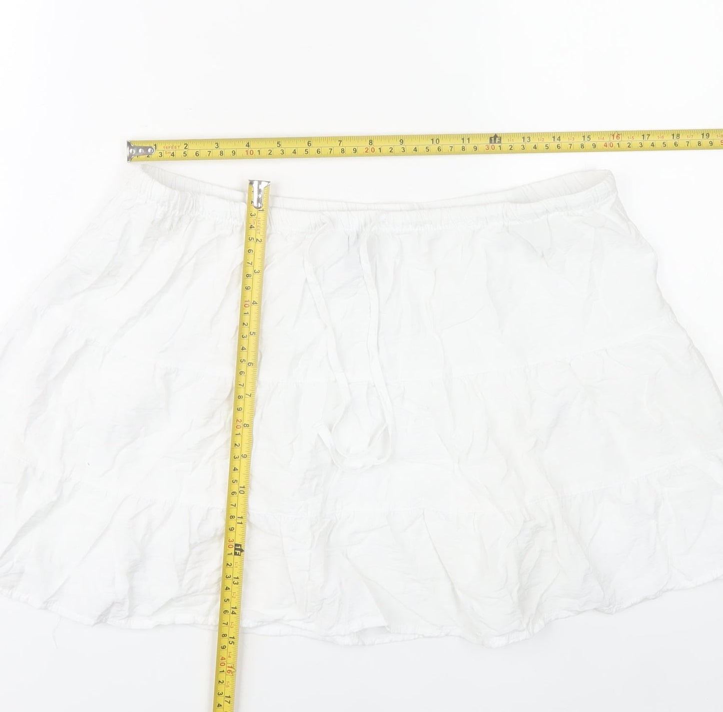 H&M Divided Women’s White Peasant Skirt Size M Viscose Blend
