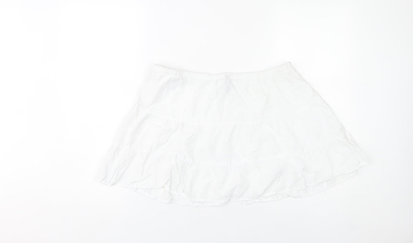 H&M Divided Women’s White Peasant Skirt Size M Viscose Blend