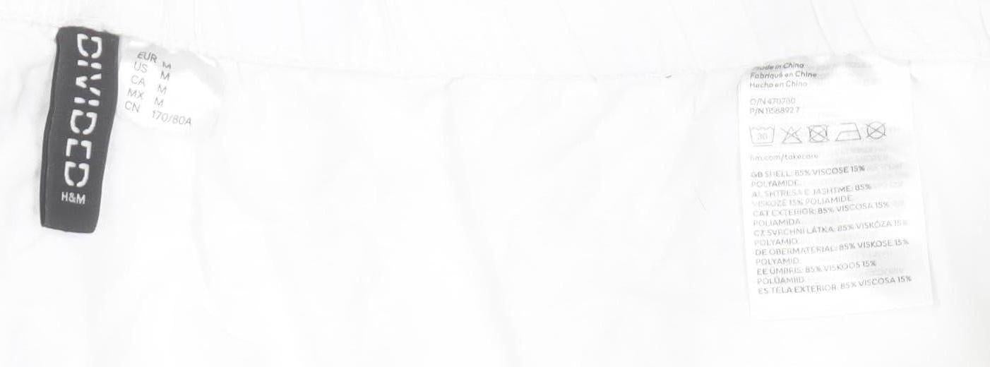 H&M Divided Women’s White Peasant Skirt Size M Viscose Blend