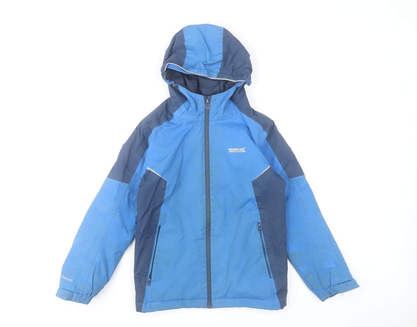 Regatta Boys Blue Waterproof Rain Coat Jacket 9-10 Years Hooded Outdoor