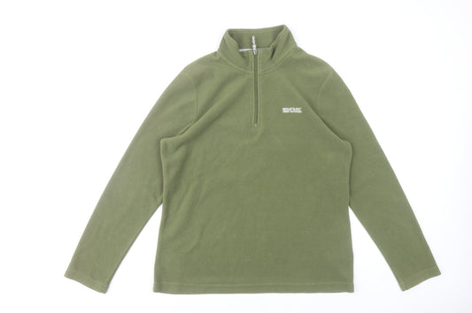 Regatta Women’s Green Fleece Sweatshirt UK 14 1/2 Zip Outdoor Hiking
