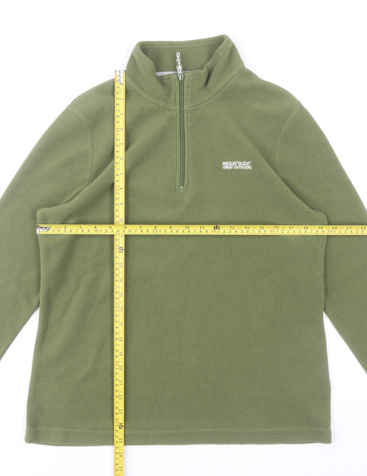 Regatta Women’s Green Fleece Sweatshirt UK 14 1/2 Zip Outdoor Hiking