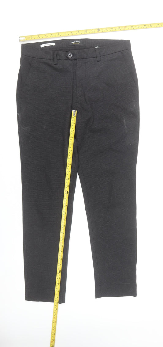 Jack & Jones Men's Black Slim Fit Chino Trousers Size 33x30