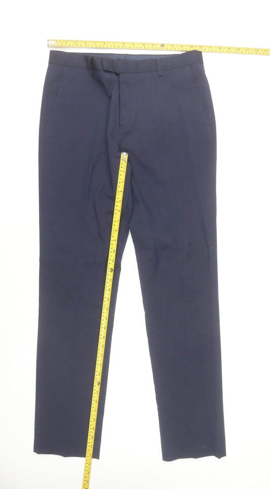River Island Men’s Blue Slim Fit Dress Trousers Waist 32L
