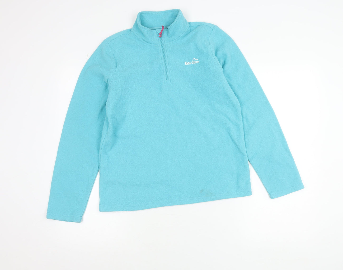Peter Storm Girls Blue Fleece 13 Years 1/2 Zip Lightweight Sweatshirt