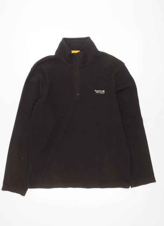 Regatta Mens Black Fleece Sweatshirt S Quarter Zip Outdoor Pullover