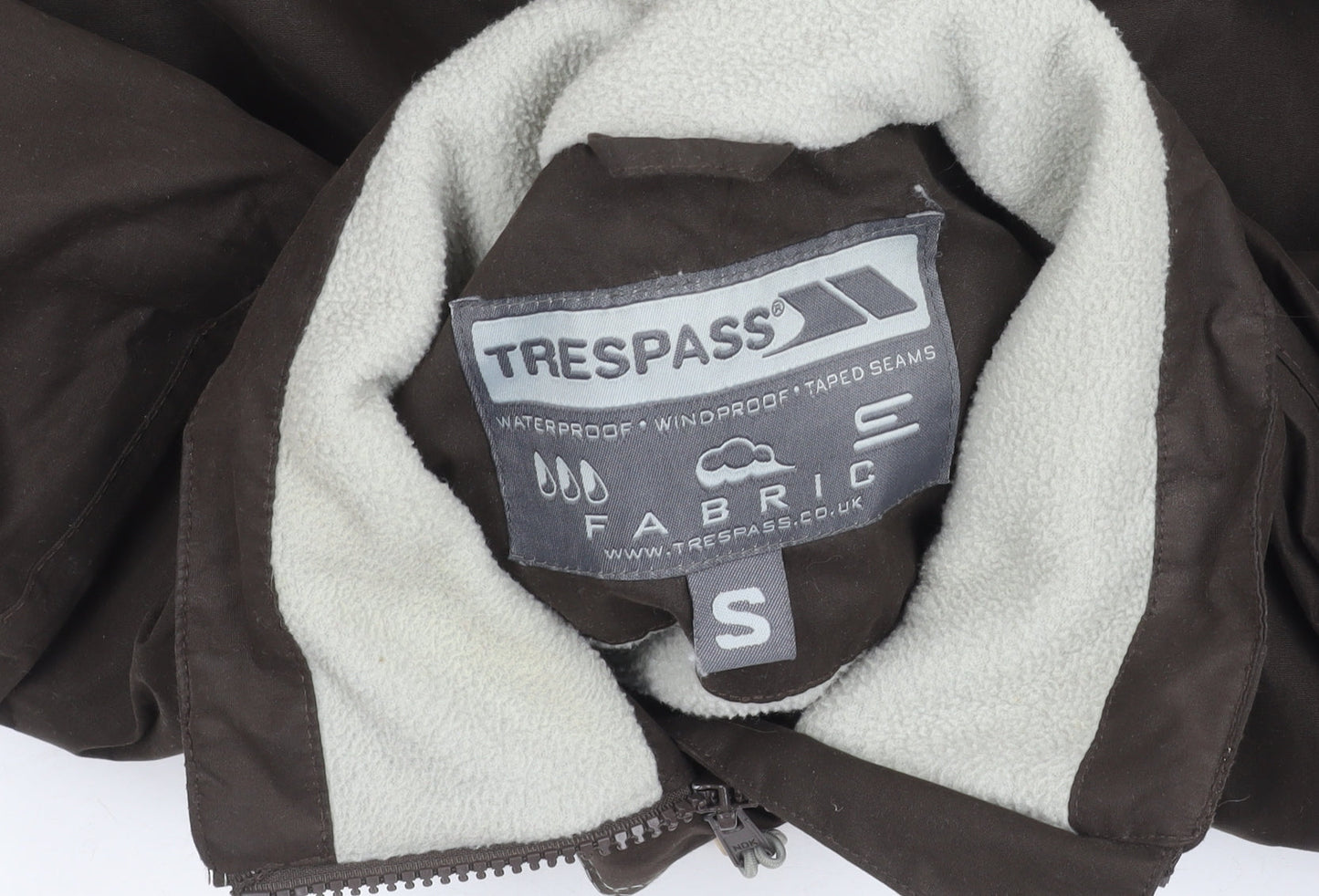 Trespass Women’s Brown Waterproof Parka Jacket Size S Fleece Lined