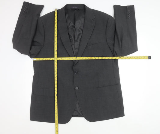 Marks and Spencer Men’s Grey Wool Blend Suit Jacket 46 Chest 3XL