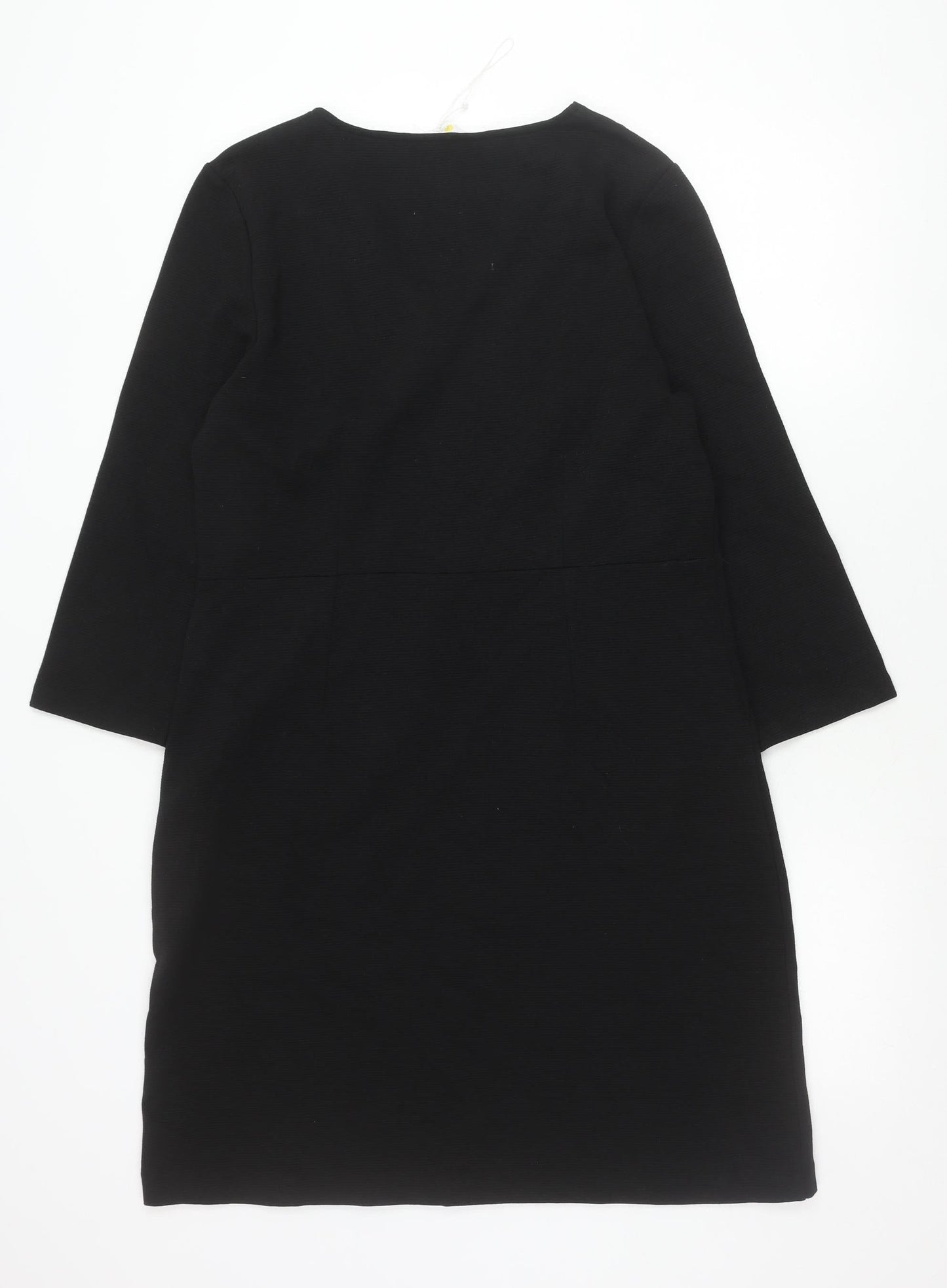 Boden Women’s Black Size 14 Sheath Knee Length Long Sleeve V-Neck Dress
