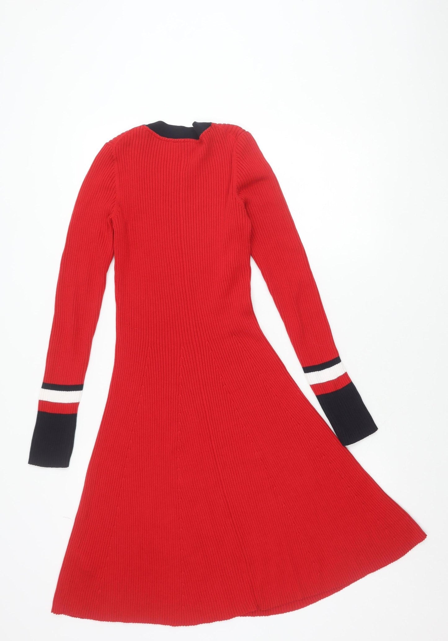 Tommy Hilfiger Women’s Red Knit Fit & Flare Dress XS
