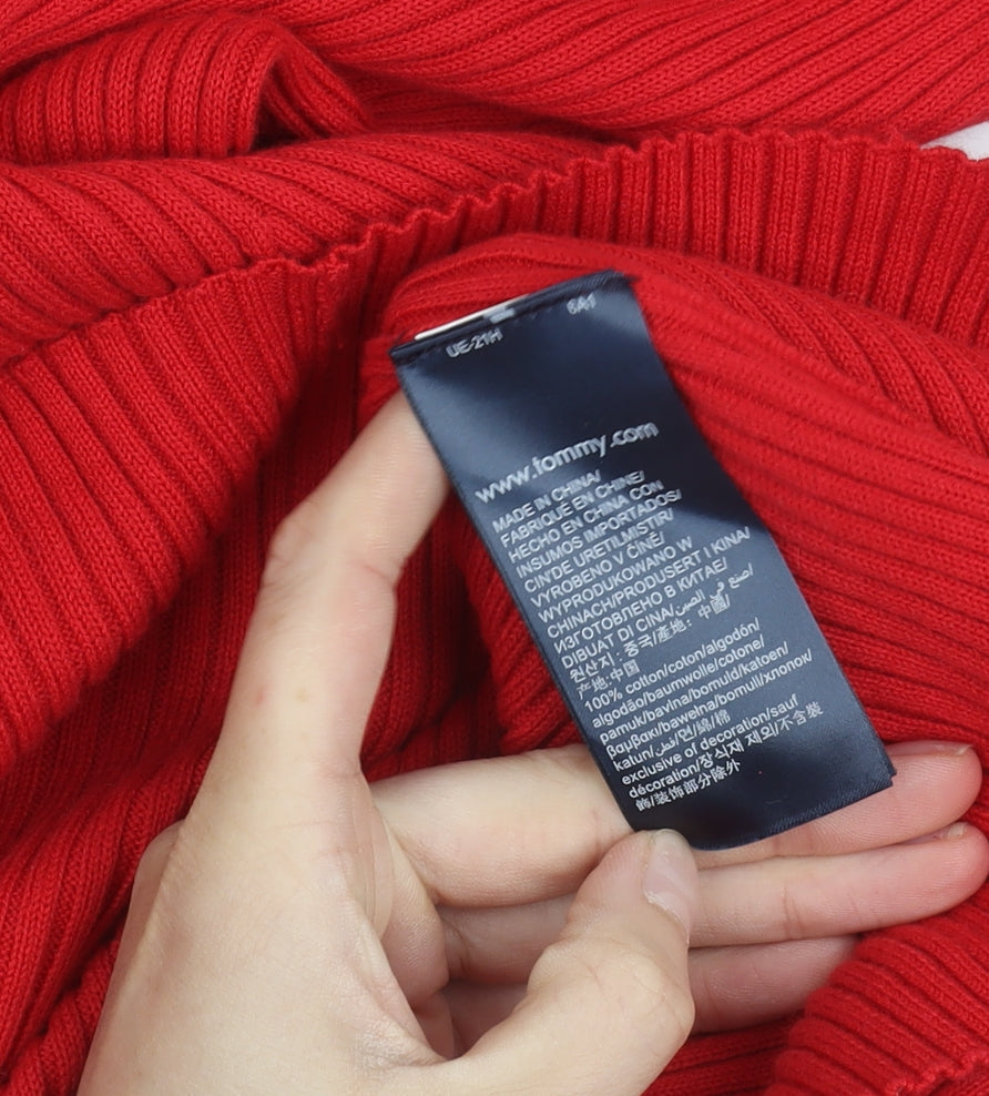 Tommy Hilfiger Women’s Red Knit Fit & Flare Dress XS