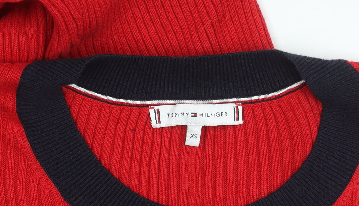 Tommy Hilfiger Women’s Red Knit Fit & Flare Dress XS