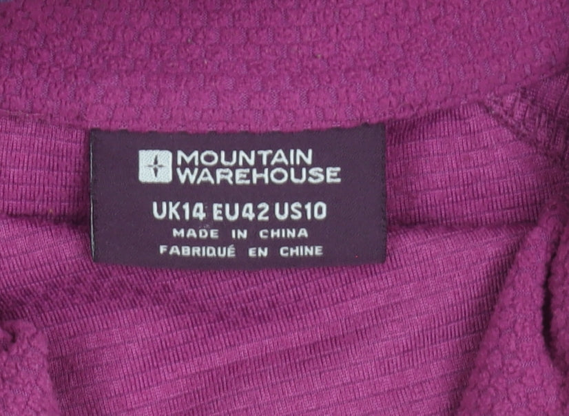 Mountain Warehouse Womens Purple Fleece Pullover UK14 1/4 Zip Sweatshirt