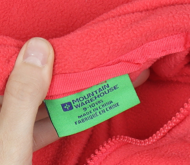 Mountain Warehouse Girls Red Fleece Jacket 9-10 Years Full Zip Outdoor