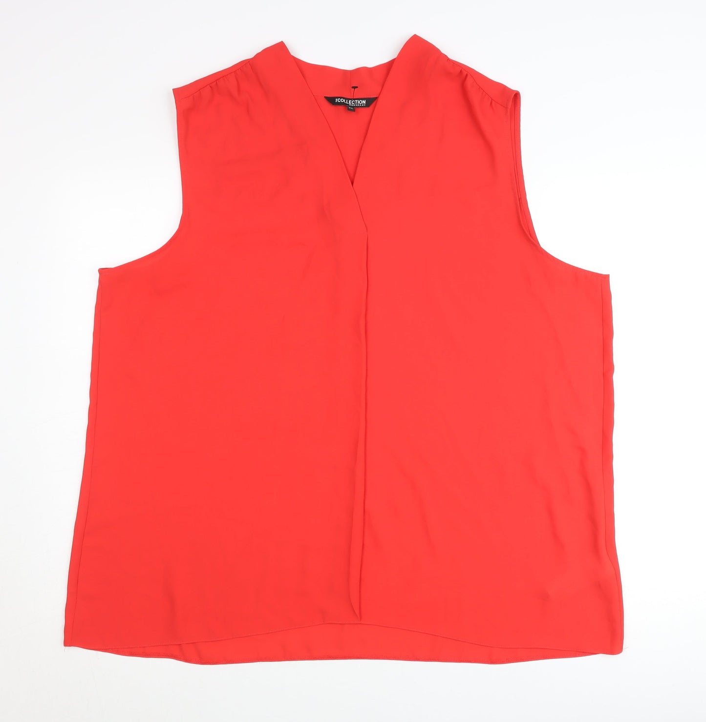 Debenhams Womens Red Plus Size 22 Sleeveless V-Neck Blouse