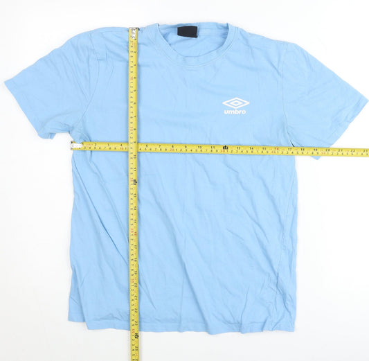 Umbro Women Blue M Basic Crew Neck Cotton T-Shirt