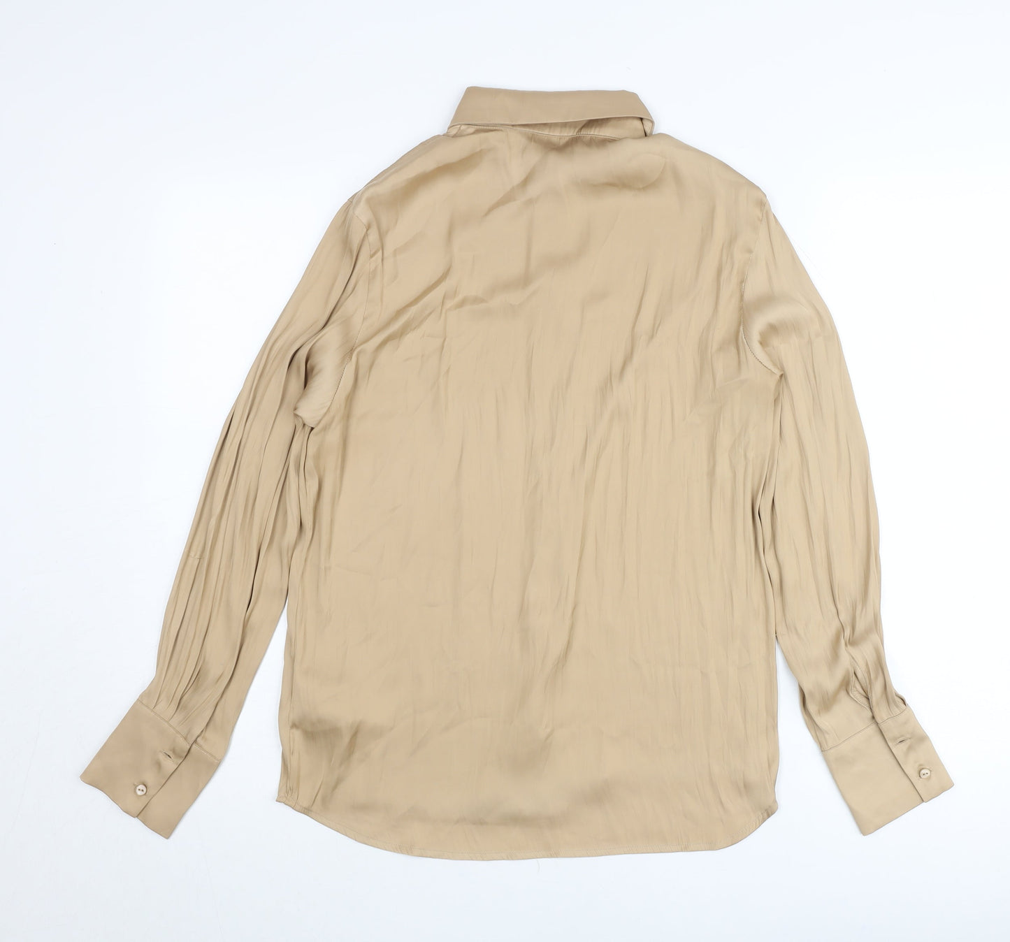 Sfera Collection Womens Beige Size 12 Button-Up Long Sleeve Shirt