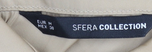 Sfera Collection Womens Beige Size 12 Button-Up Long Sleeve Shirt
