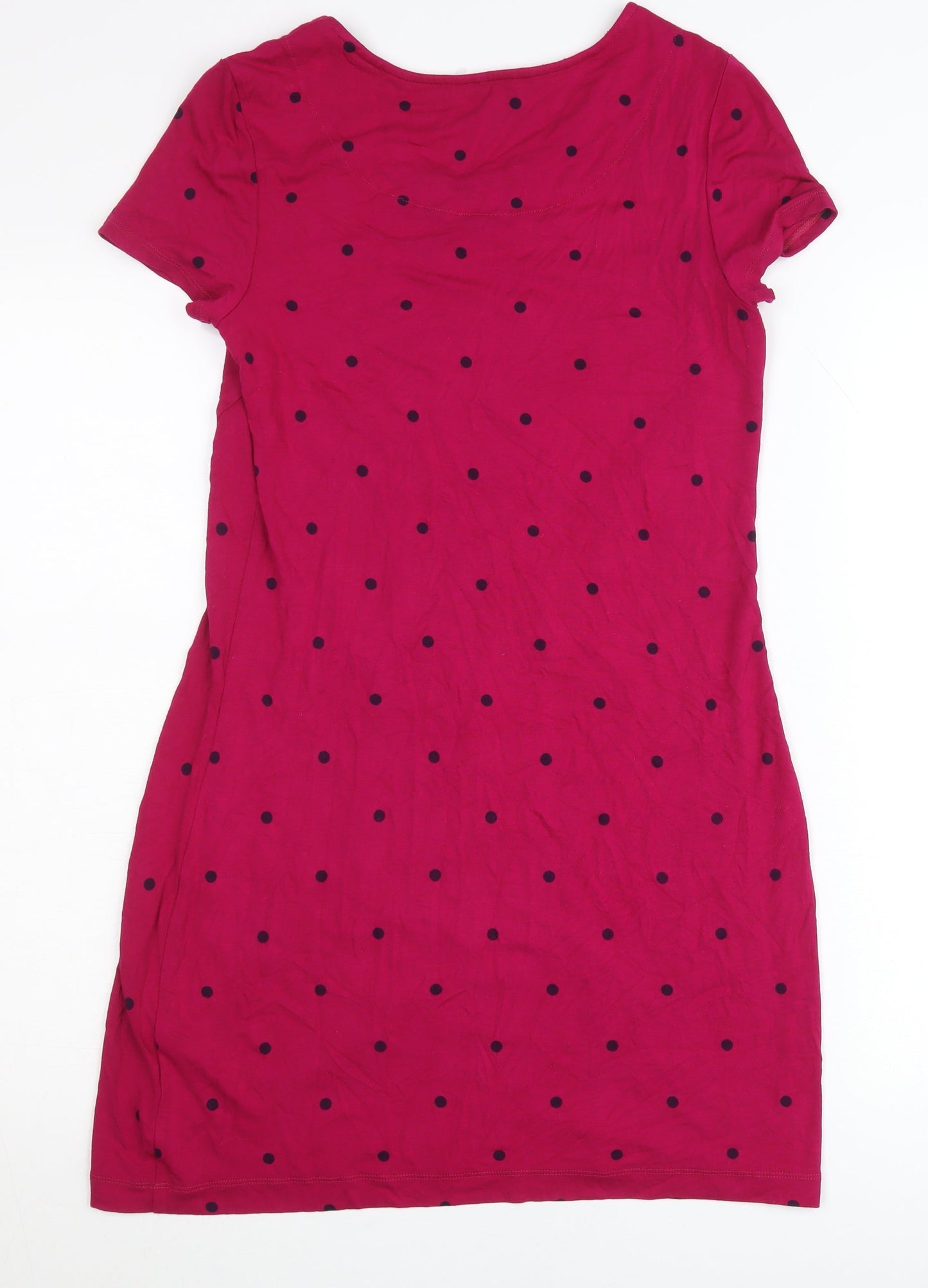 Joules Women’s Pink Polka Dot Shift Dress Size 10 Short Sleeve