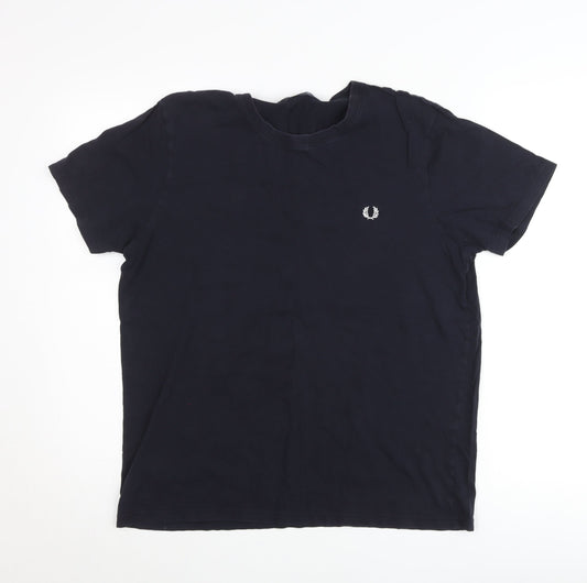Fred Perry Men's Black L Short Sleeve Crew Neck Cotton T-Shirt