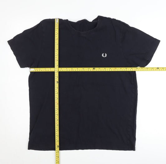 Fred Perry Men's Black L Short Sleeve Crew Neck Cotton T-Shirt