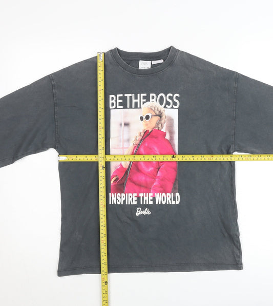 Zara Girls Black Barbie Graphic Pullover Jumper 11-12 Years Long Sleeve