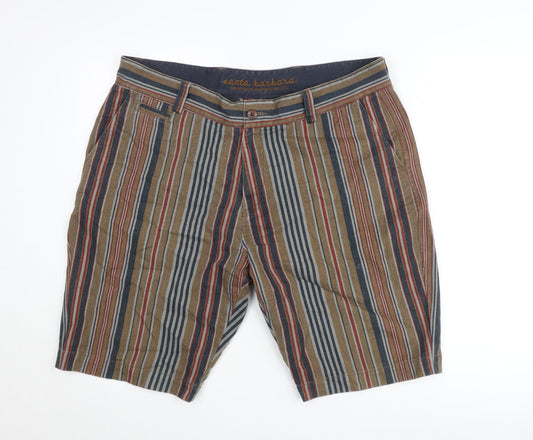 Santa Barbara Polo Club Men's Multicoloured Striped Chino Shorts Size 40