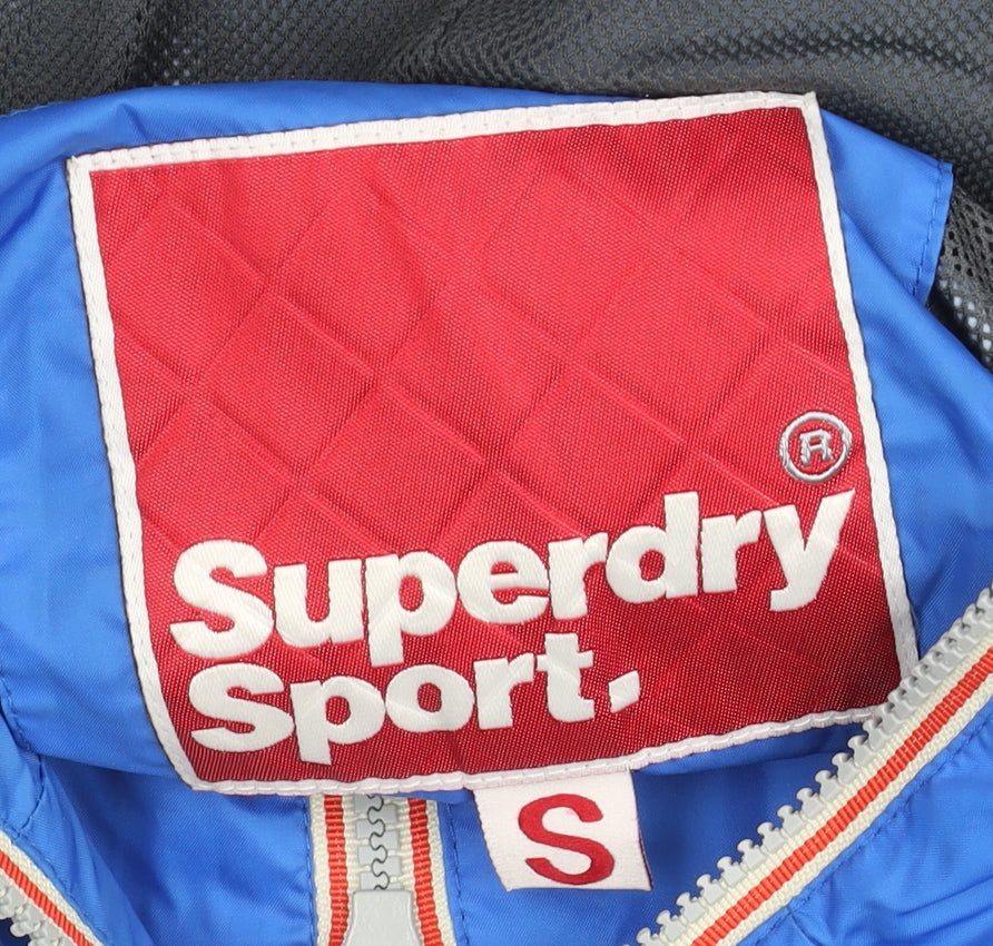 Superdry Men’s Blue Small Windbreaker Hooded Sports Jacket