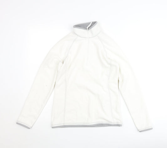 Mountain Warehouse Women’s White Fleece Jumper UK 8 Pullover High Neck