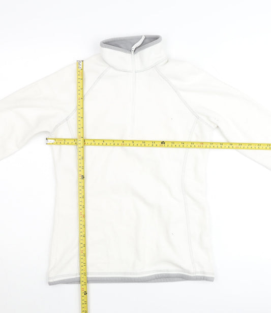 Mountain Warehouse Women’s White Fleece Jumper UK 8 Pullover High Neck
