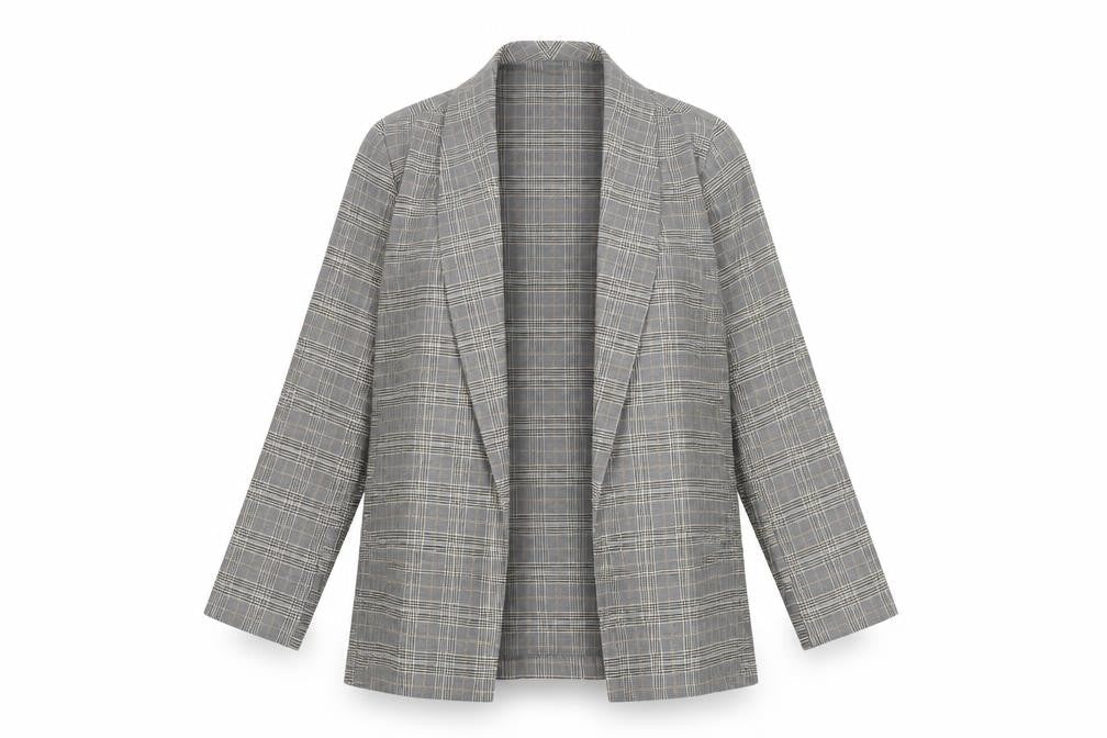 Reserved Women’s Grey Check Blazer Size 12 Regular Fit