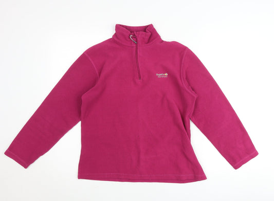 Regatta Women’s Pink Size 12 Fleece Jumper Mock Neck 1/2 Zip Pullover