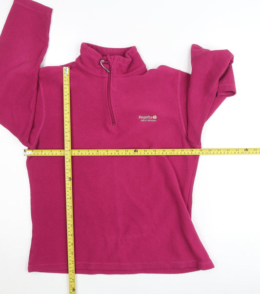 Regatta Women’s Pink Size 12 Fleece Jumper Mock Neck 1/2 Zip Pullover