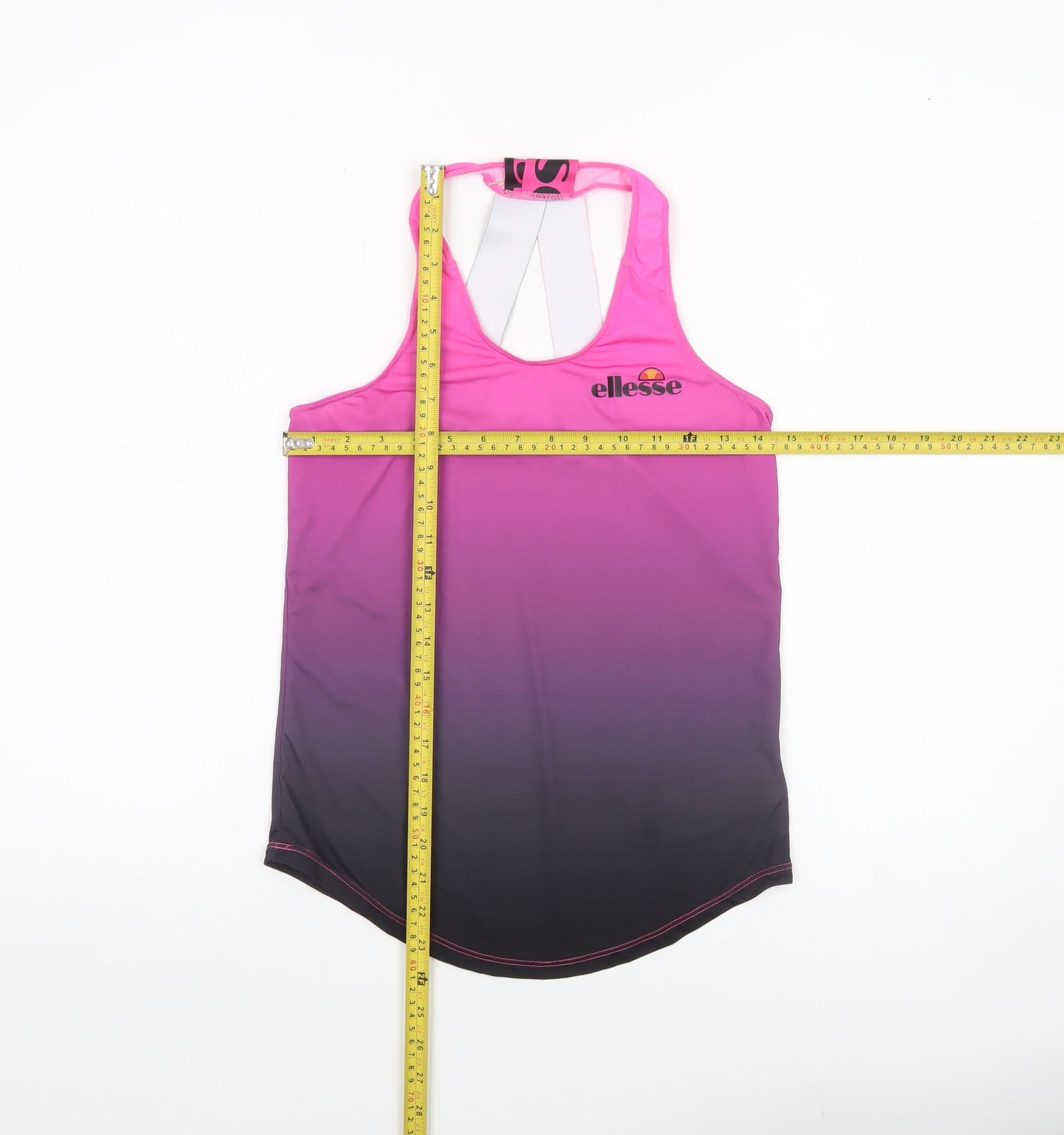 Ellesse Womens Pink Racerback Tank Top Size 8 Lightweight Gym Yoga