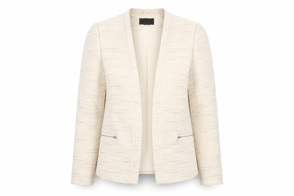 H&M Women Ivory Blazer Size 16 Shawl Collar Workwear Jacket
