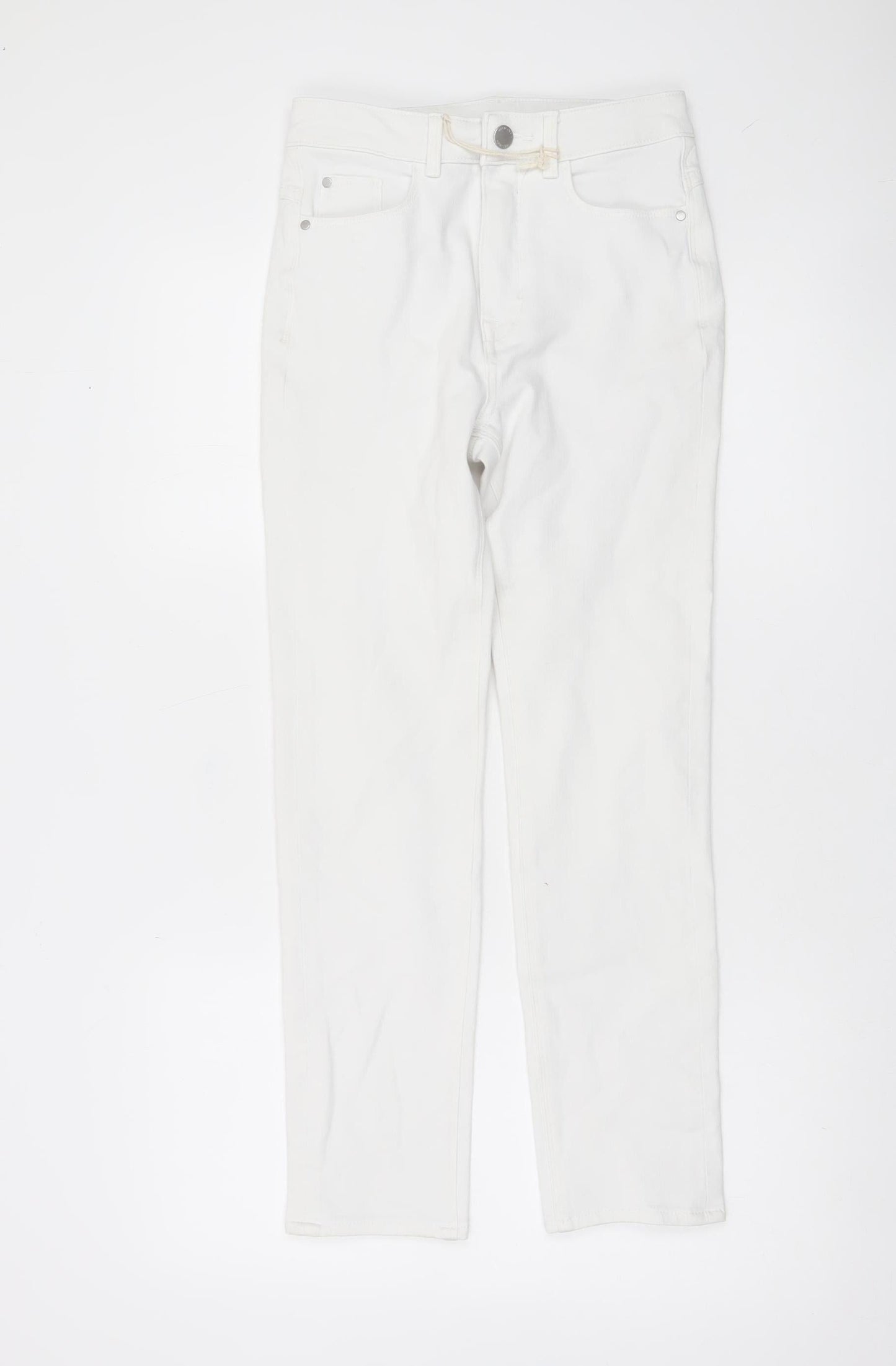 Marks and Spencer Womens White Slim Straight Jeans Size 8 Short