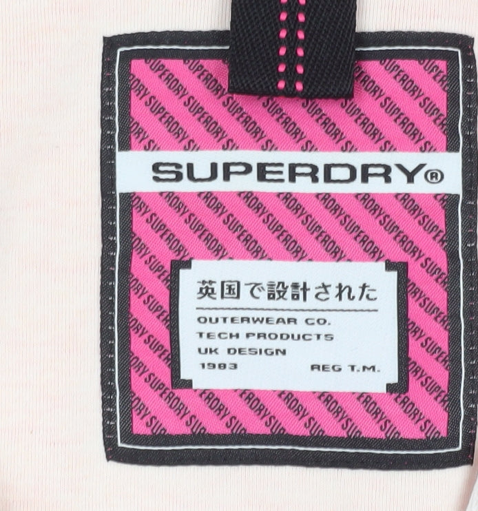 Superdry Womens Pink Full Zip Hoodie Jacket Size 12 Activewear