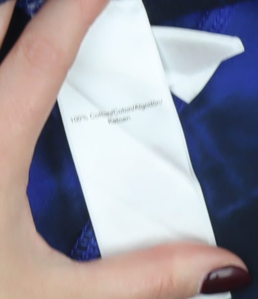 DKNY Sport Unisex Blue Tie-Dye Logo Sweatshirt S Pullover Cotton