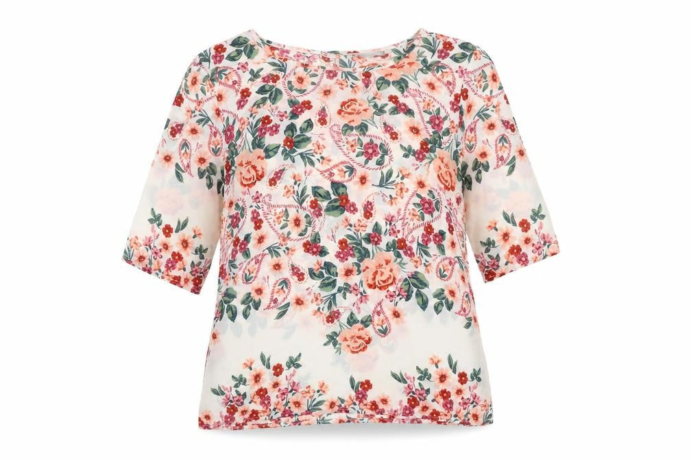 Peacocks Women’s Multicoloured Floral Blouse Size 10 Tunic Style