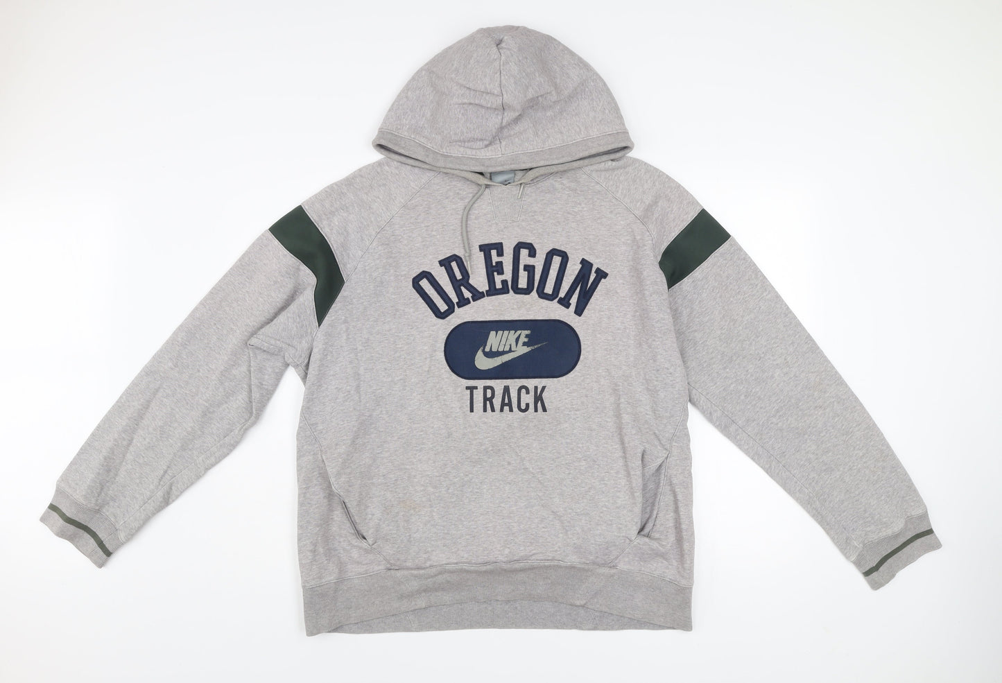 Nike Men's Grey Oregon Track Hoodie Size L Pullover Sportswear