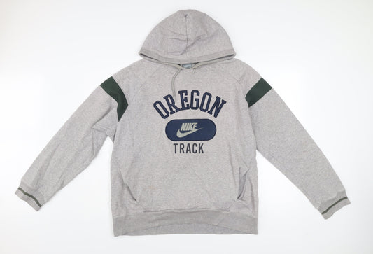 Nike Men's Grey Oregon Track Hoodie Size L Pullover Sportswear