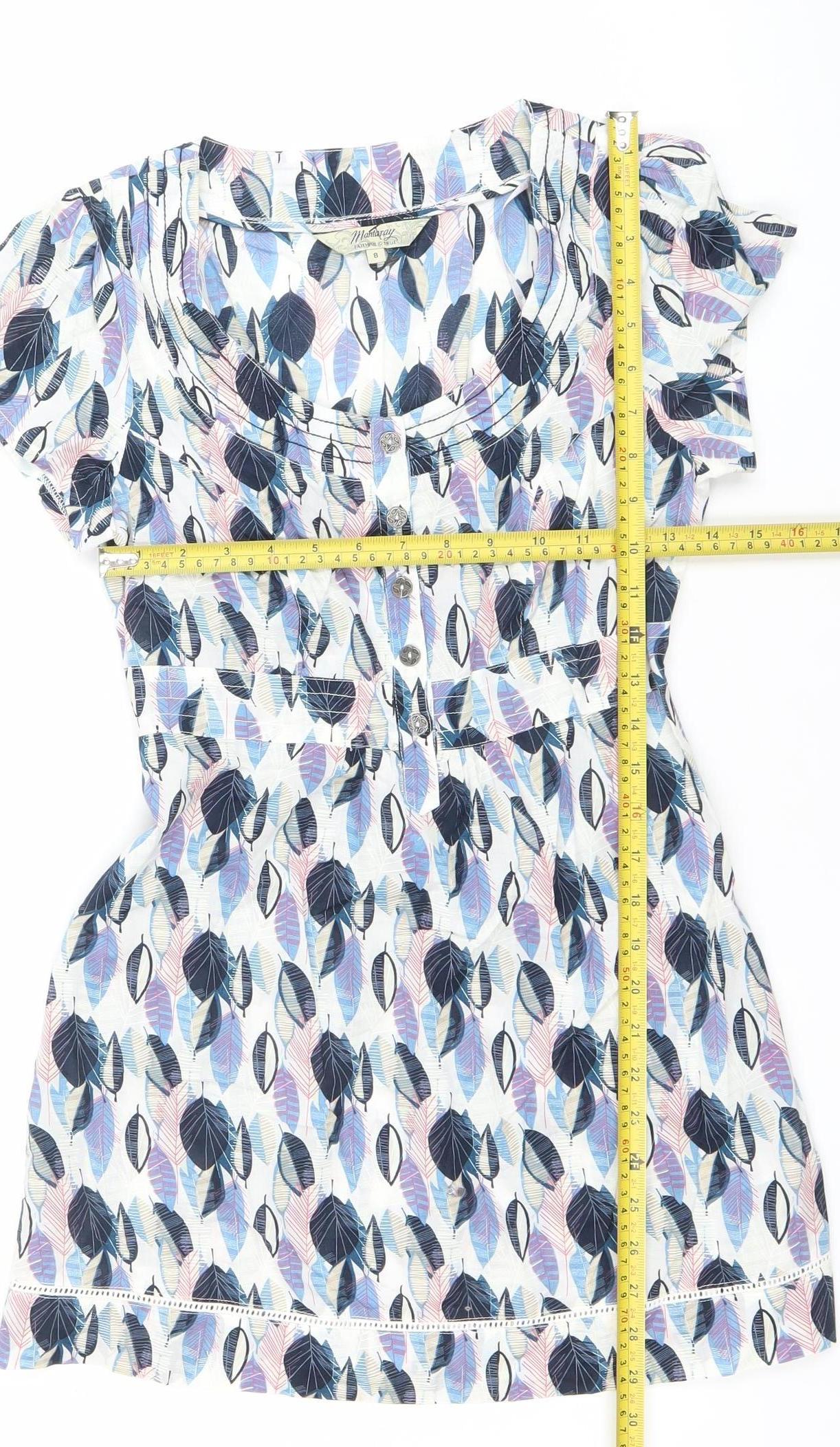 Mantaray Women’s Multicoloured Size 8 Cotton Shirt Dress