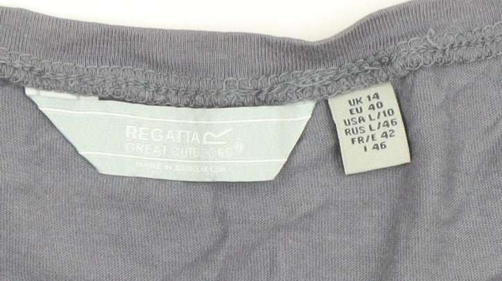 Regatta Womens Grey 100% Cotton Crew Neck Short Sleeve T-Shirt UK 14