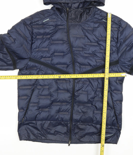 Nike Men’s Blue Running Aeroloft Hooded Puffer Jacket Size S