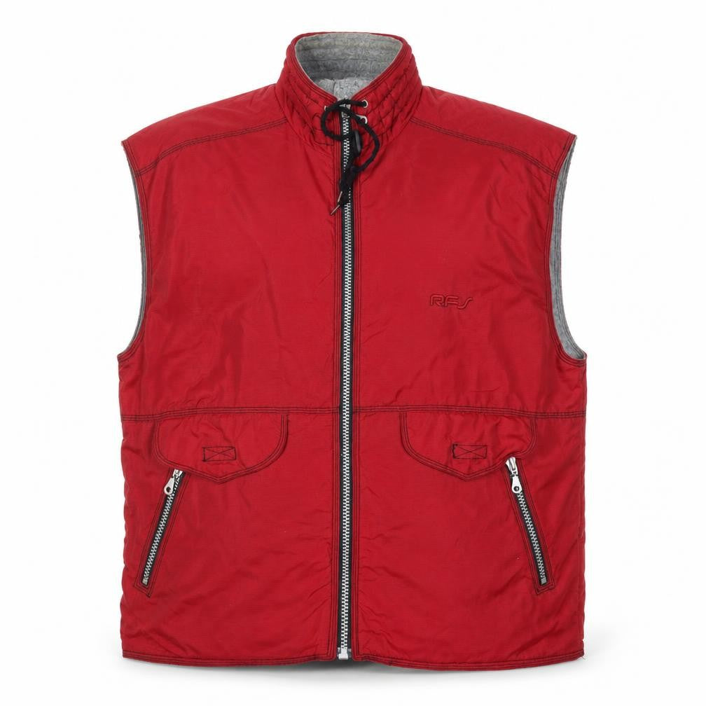 Rodeo Men’s Red Waistcoat Bodywarmer L Regular Stand-Up Collar