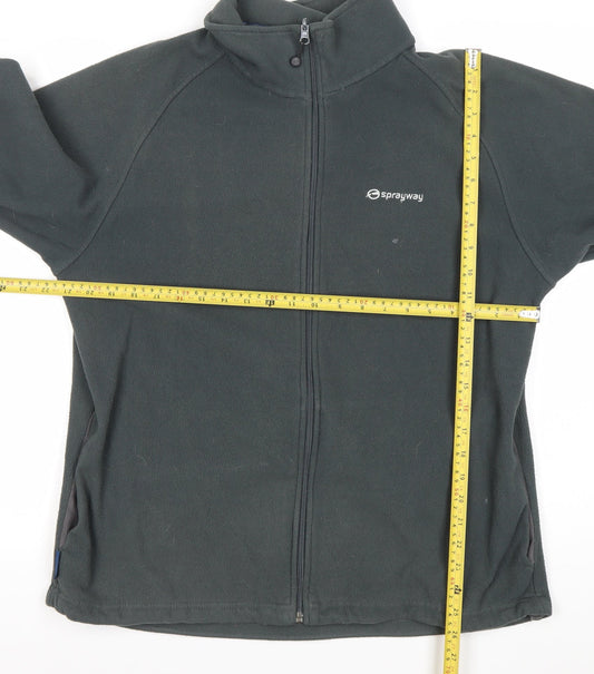 Sprayway Men’s Black Fleece Jacket Size M Full Zip Outdoor Hiking