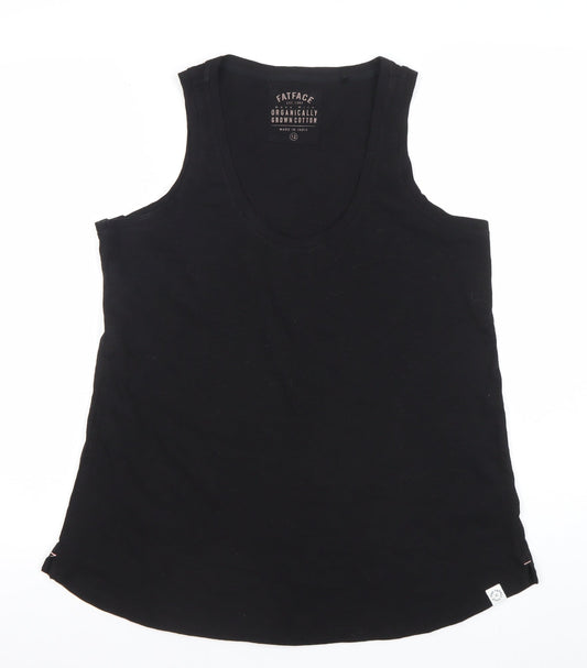 FatFace Womens Black Size 12 Cotton Tank Top Scoop Neck Sleeveless