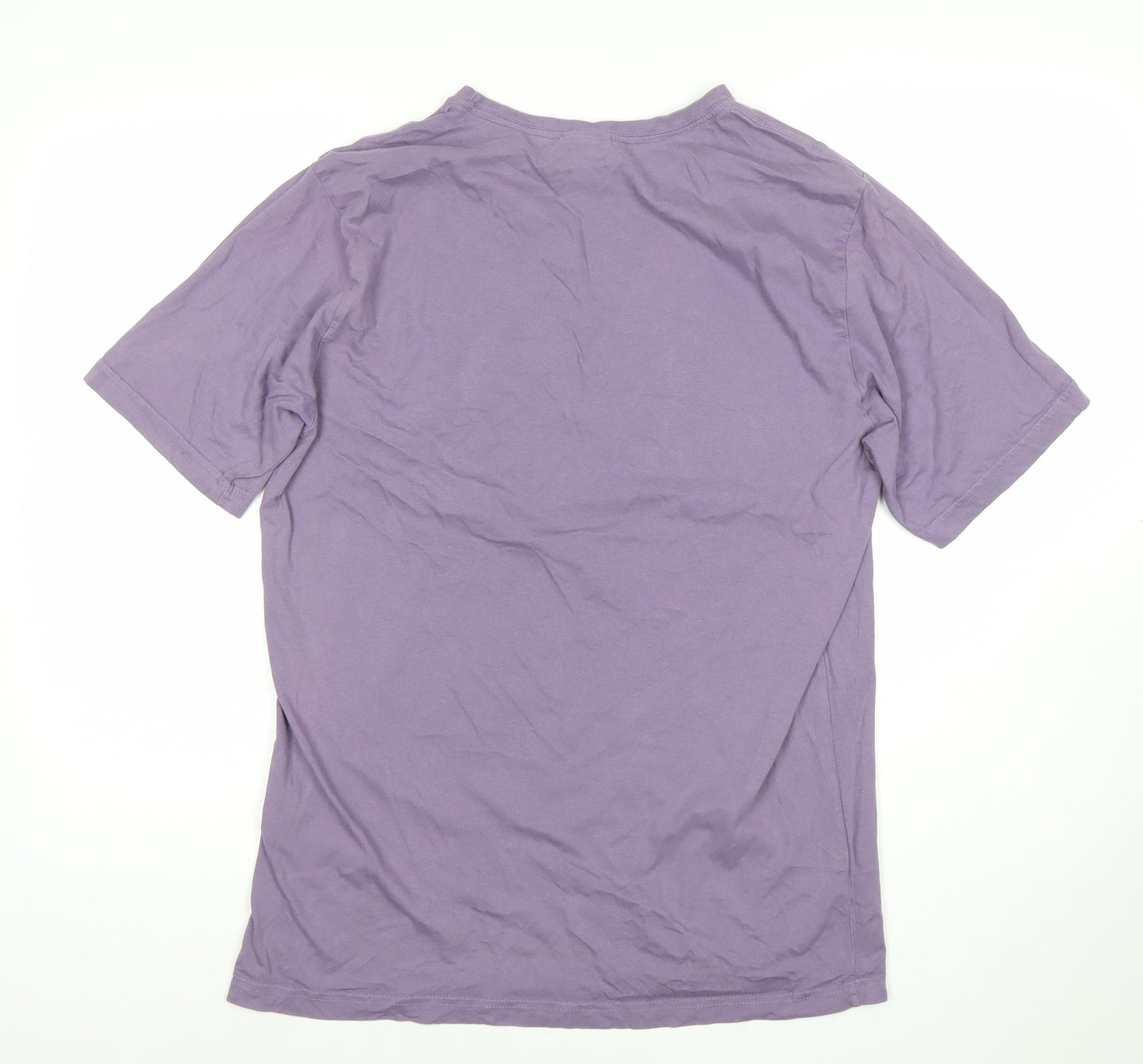 Ellesse Men's Purple Cotton Logo T-Shirt Size M Short Sleeve Crew Neck